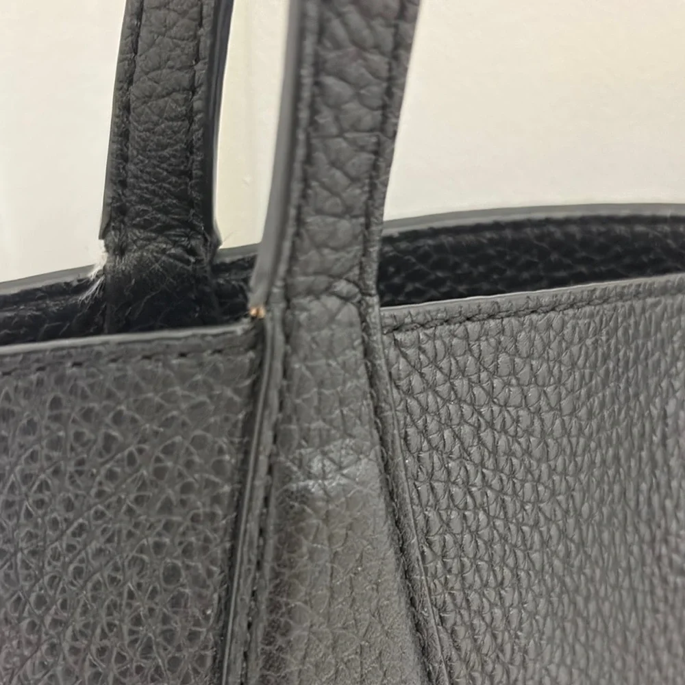 Tory Burch Black Pebbled Leather Tote - Picture 9 of 10